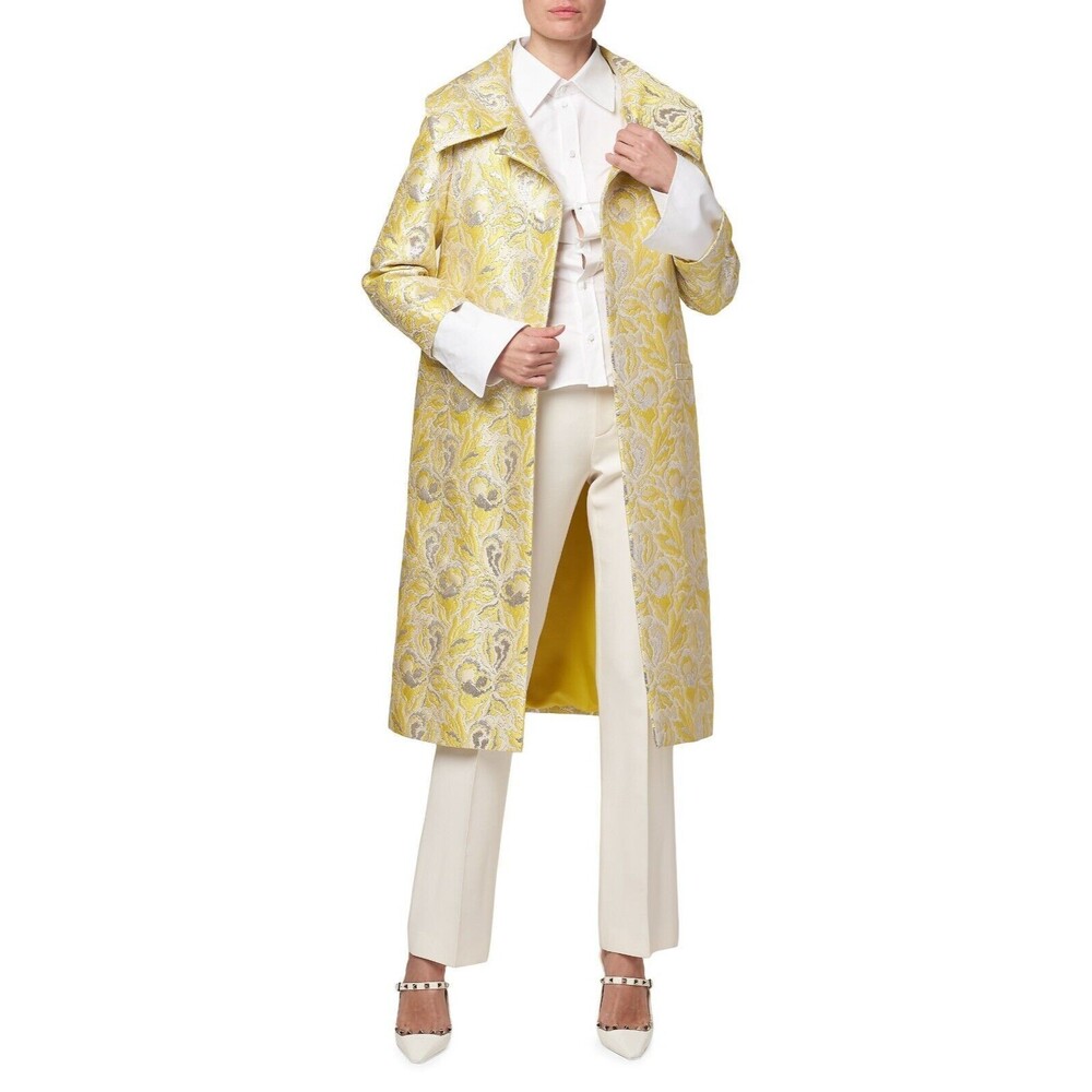 $7000 Valentino Iris Women's Floral Brocade Coat Jacket Size 44 / US 8 - Italy